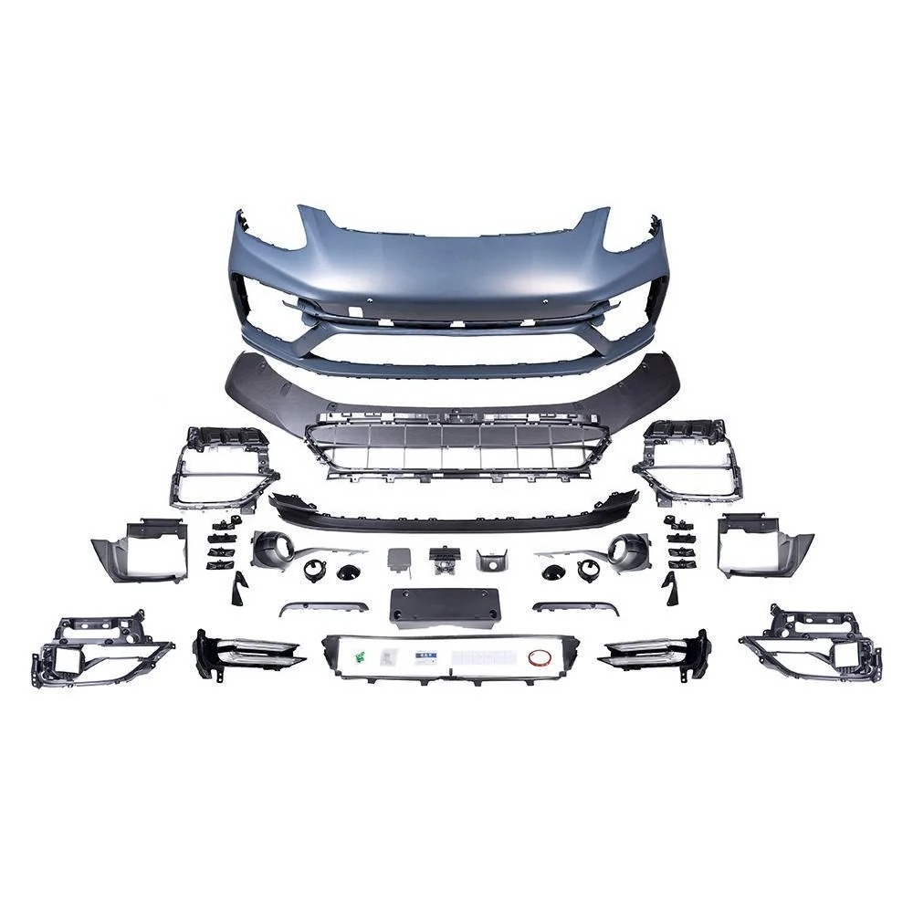New  Front Bumper Assembly for 2017-2021 for for Turbo S Models Bolt-On Retrofit/Upgrade Park Assist Sensor Cut-Outs